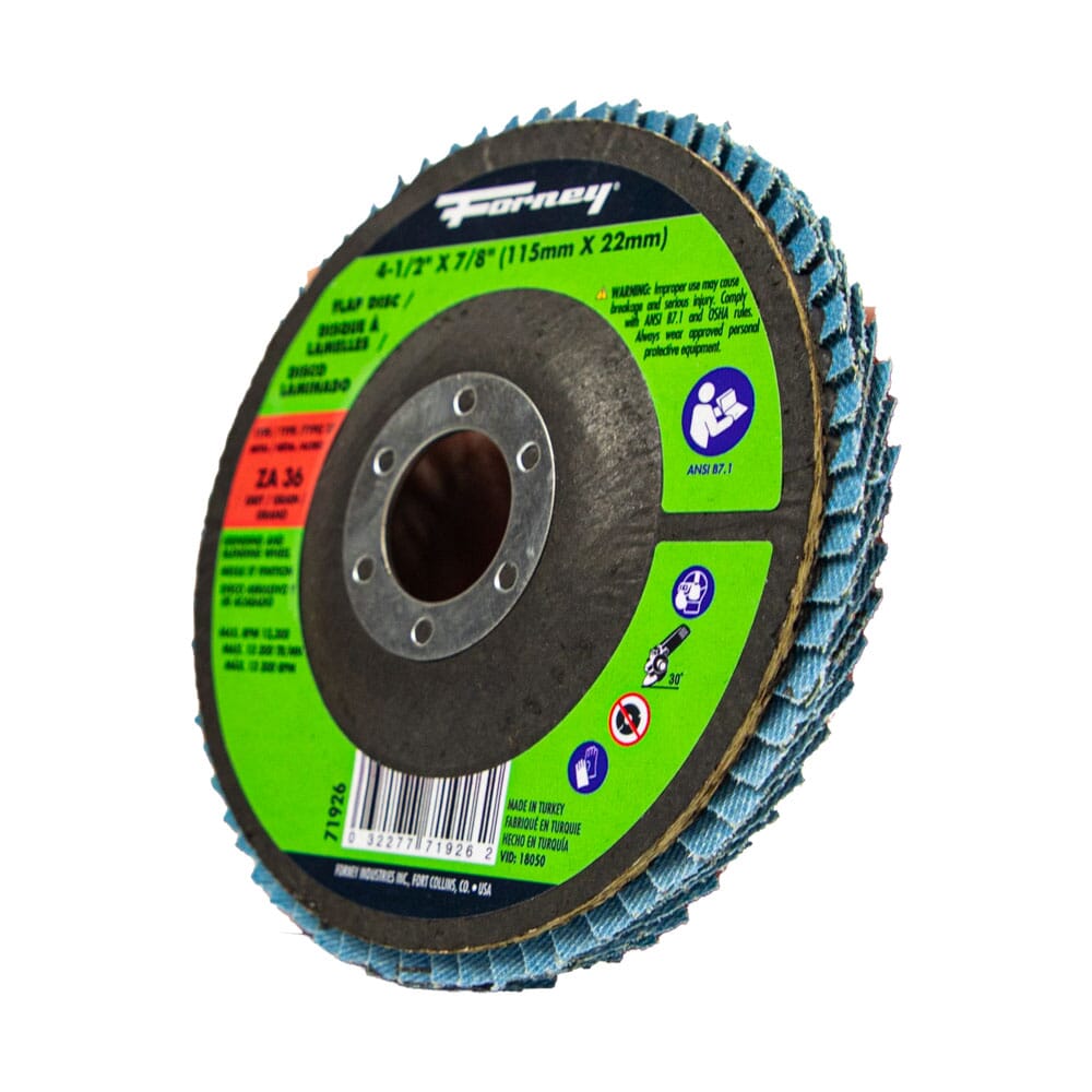 Flap Disc, Type 27 (Depressed Center), 4-1/2 in x 7/8 in, ZA36